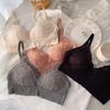 Women's French Naked-Feel Bra Sexy Thin Style Small Bust Lace Triangle Cup Push Up Wireless Seamless Underwear