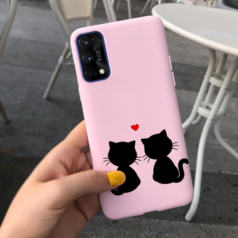

Couple Outfit Phone Case For OPPO Realme 6 Realme 7 Pro Case Cute Cat Soft Back Cover For Realme 6 Pro 7 Protective Bumper Cover Realme 7 Pro