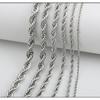 Stainless Steel Twisted Necklace with Titanium Steel Dog Tag Pendant for Men and Women