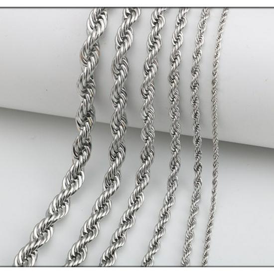 Stainless Steel Twisted Necklace with Titanium Steel Dog Tag Pendant for Men and Women
