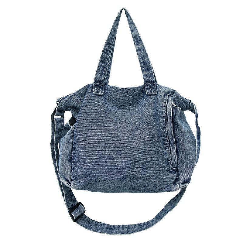 Waschene Denim Sling Bag für Damen, Große Kapazität, Einzelne Schultertasche