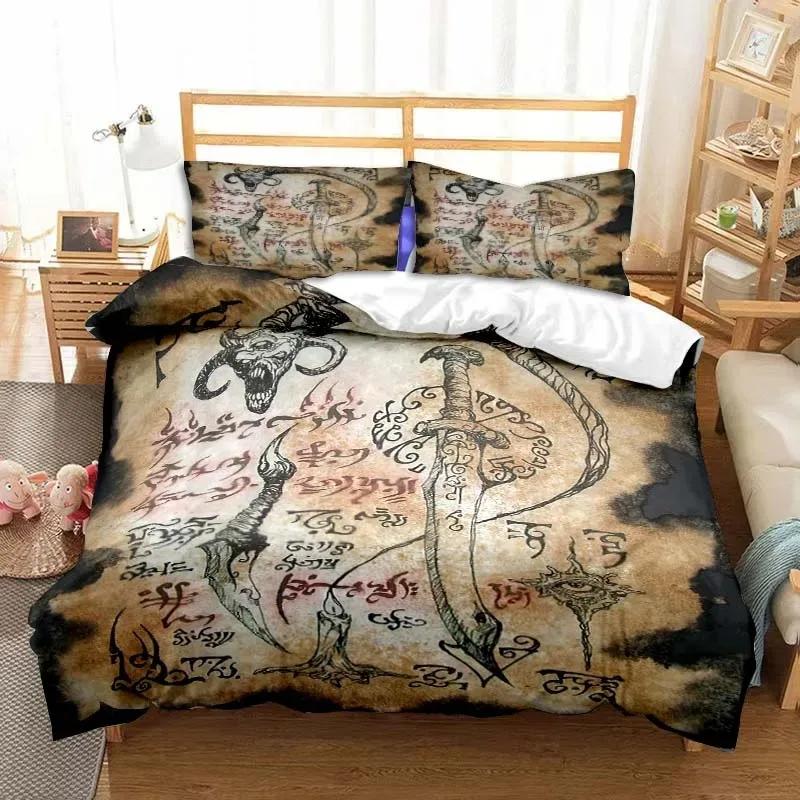 Demon Satanic Skull Duvet Cover Set Satan Bedding Sets Comforter Set Single Double King Quilt Cover Comforter Cover Set