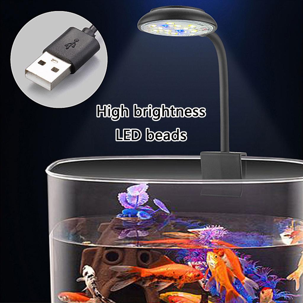 Aquariumlicht Vollspektrum Aquarienlampe mit einstellbarer Helligkeit Aufsteck-Aquarienbeleuchtung für verschiedene Größen von Aquarien