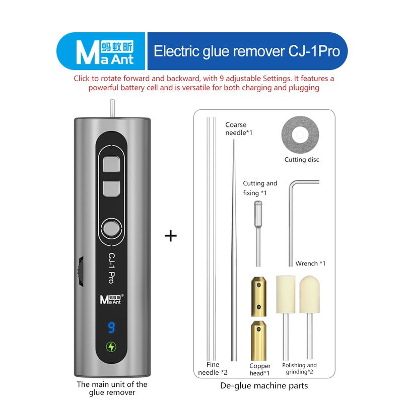 MaAnt CJ-1 Multi Functional Electric Glue Remover Rechargeable Strong Endurance for LCD Screen chip polishing degumming with led