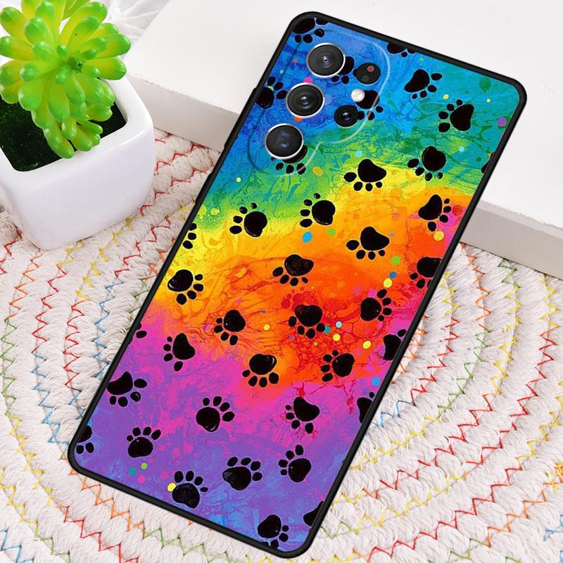 Watercolor Paw Prints TPU Phone Case For Samsung Galaxy Note 10 Pro S26 S25 S24 S23 S22 Ultra Plus S21 FE S20 Shockproof Cover