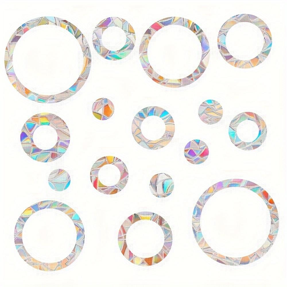 Colorful Sun Catcher Round Rainbow Static Glass Sticker for Windows to Prevent Bird Collisions