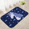 Cute Starry Unicorn Print Doormat Non-Slip Absorbent Floor Mat Navy Blue Kids Room Rug