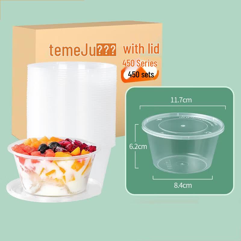 Temeiju 360ml Black Round Disposable Meal Prep Containers