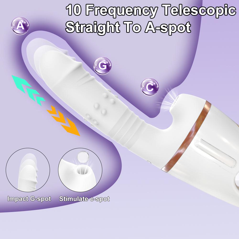 Automatic Telescoping Dildo Sex Machine With Suction Cup Powerful Sucking Vibrator  Nipple Clitoris Stimulator Sex Toy for Women