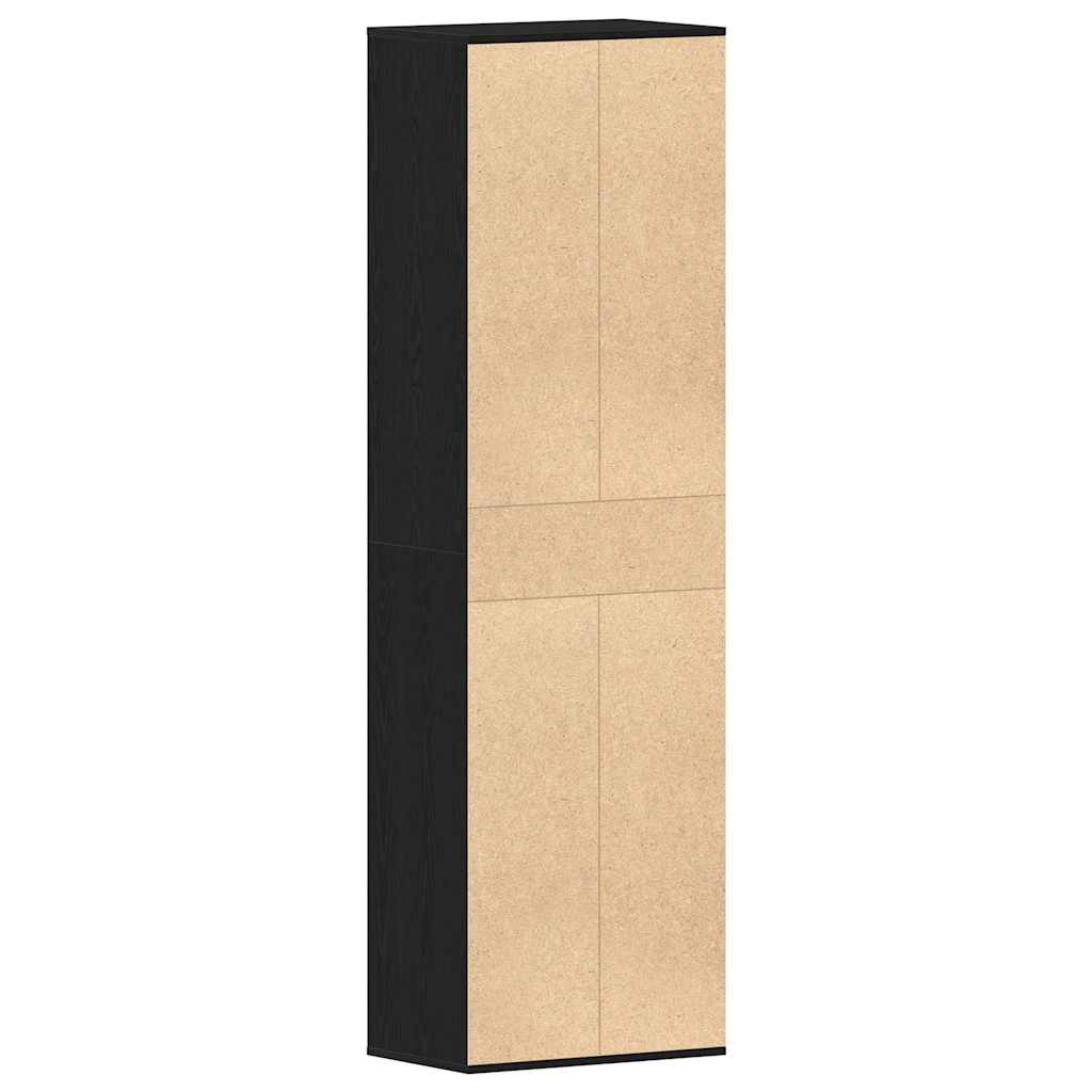 Shoe Cabinet Black Oak Effect 54 x 34 x 183 cm Wood Based Panel