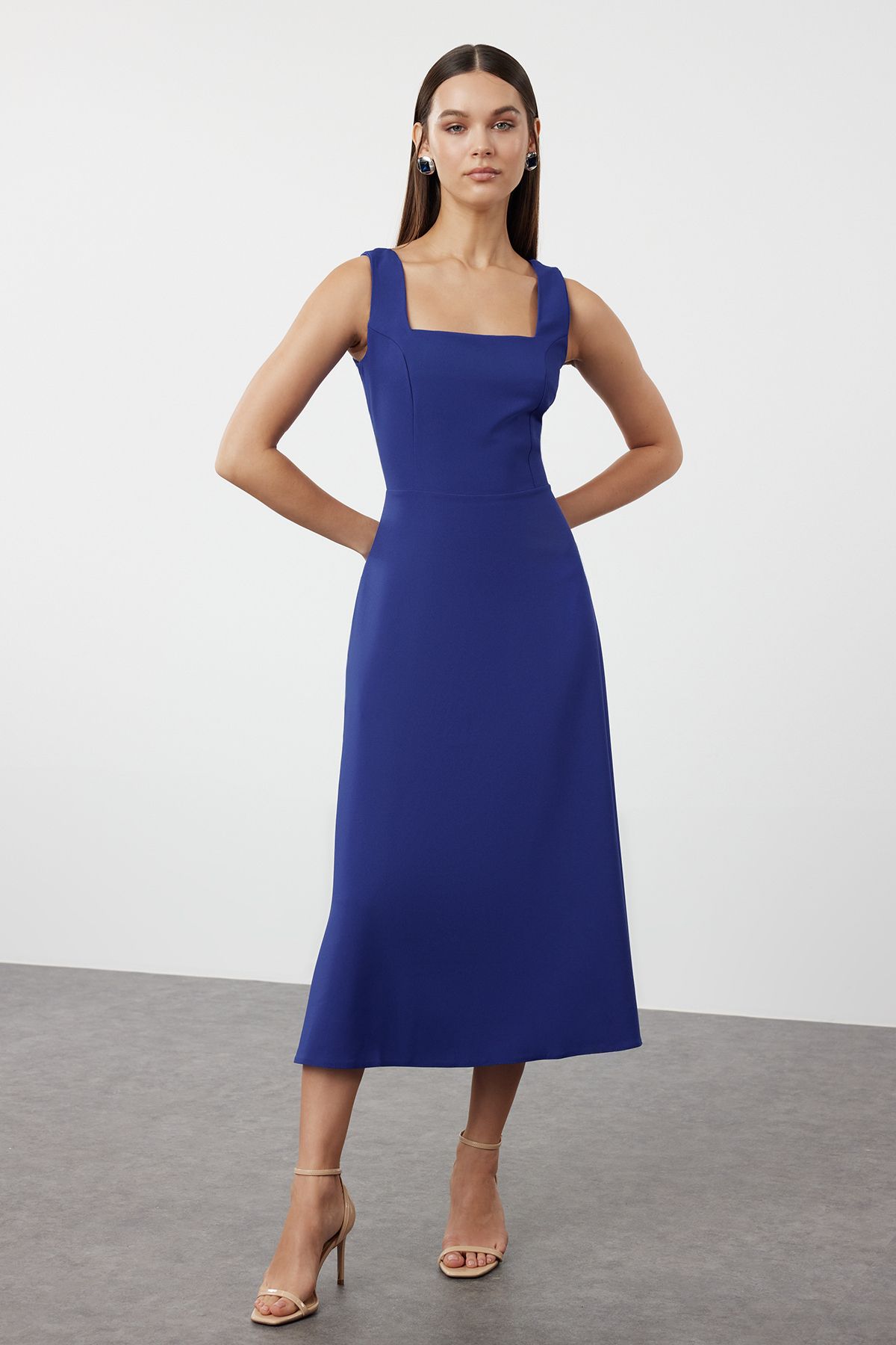 

Женское модное простое тканое платье Saks XS
