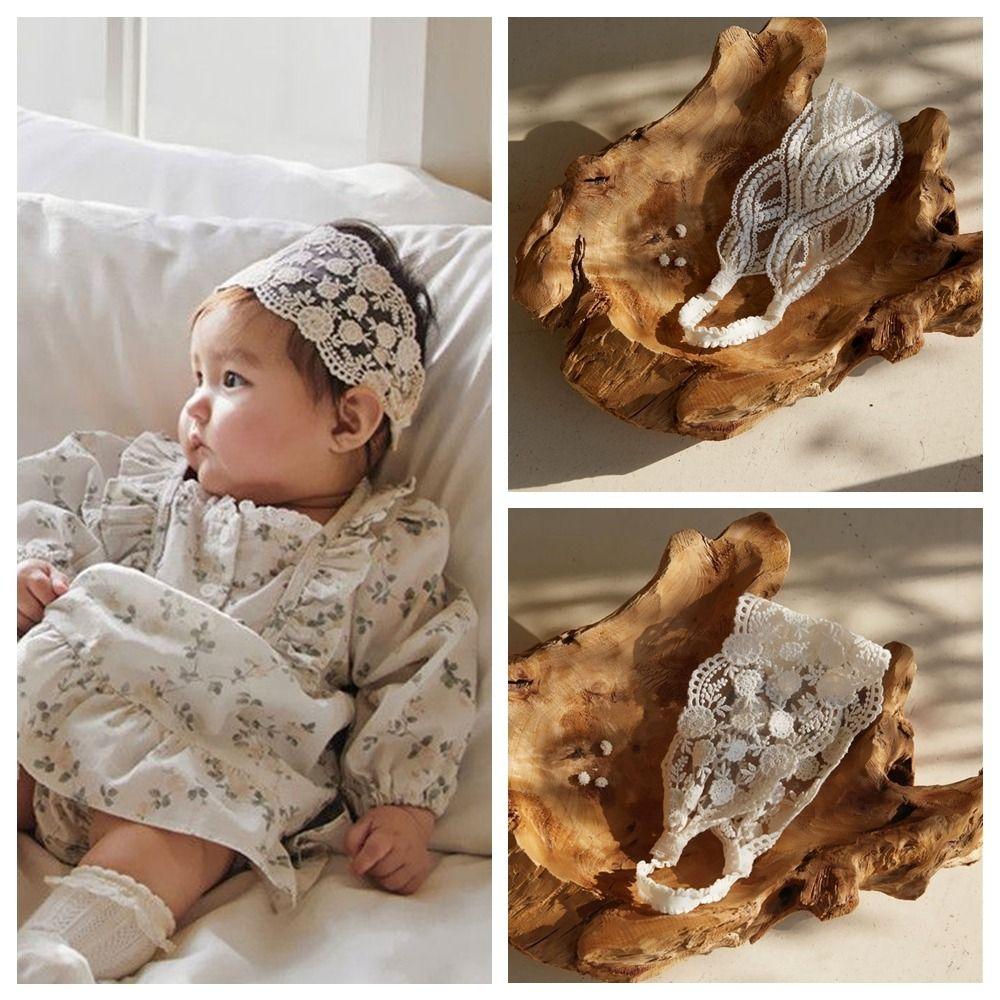 Flower Lace Baby Headband Wave Elastic Hair Hoop Retro Infant Hairband  Newborn