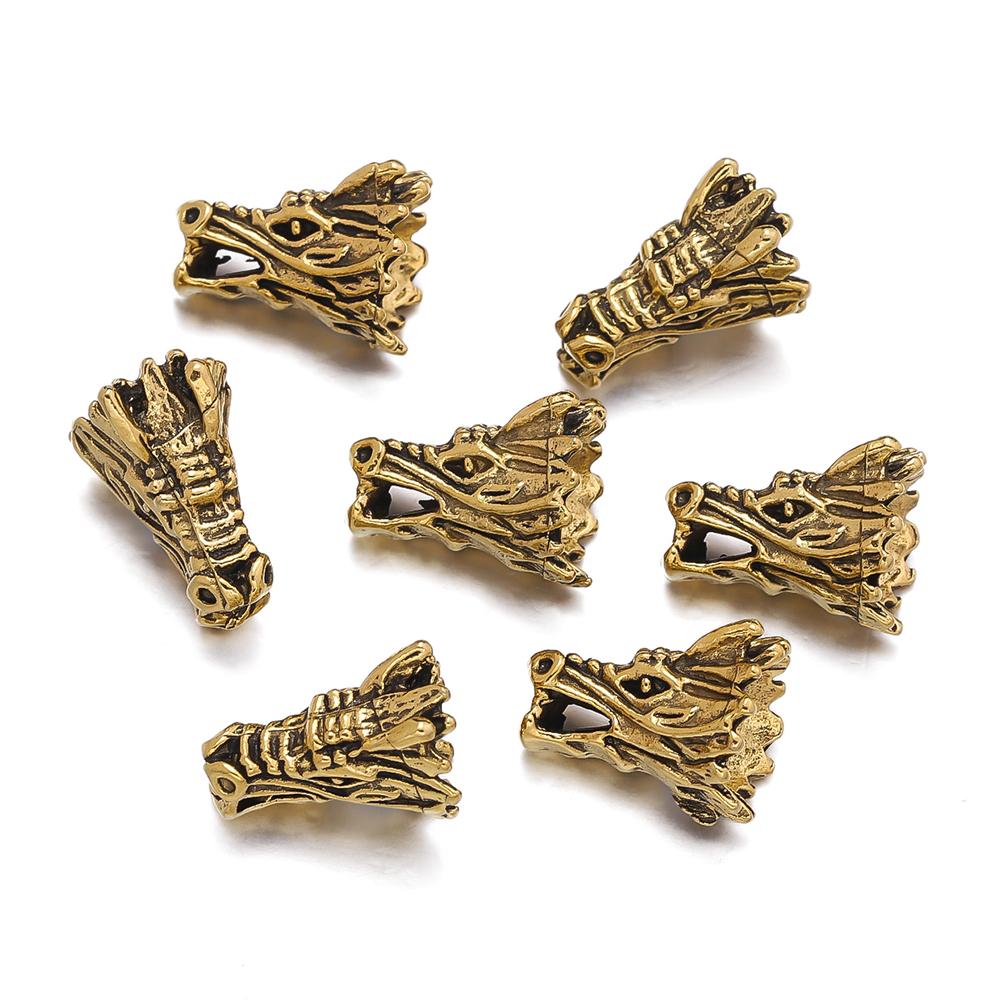 

10pcs/lot Dragon Head Beads Antique Spacer Beads For Jewelry Making Beaded Bracelet DIY Accessories Findings золотой