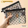 Flocking Love Mesh Portable Cosmetic Bag - High-Value, Simple Design