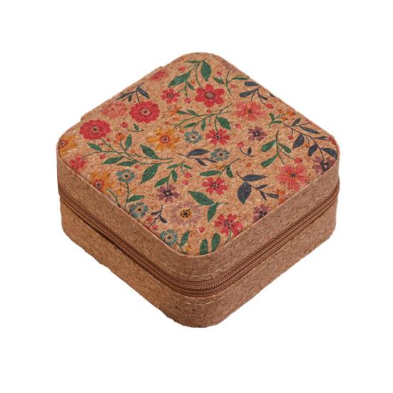 Retro Jewelry Case Portable Travel Jewelry Box Small Jewelry Organizer with Removable Divider Hooks for Earrings Rings Necklaces