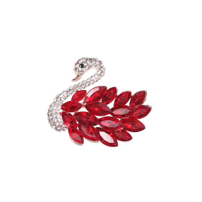 Broșă Crizal Swan Coreeană: Corsaj de bijuterii de lux pentru pulovere și costume, accesoriu atmosferic și elegant pentru femei.
