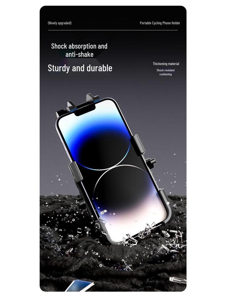Anti-Shake Phone Holder for Mountain, Electric, and Road Bike Handlebars
