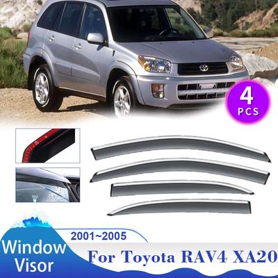 Fenstervisier für Toyota RAV4 XA20 2001 ~ 2005 5-türer Sonne Regenschutz Deflektor Auto Seitenentlüftung Rauchabdeckung Markisen Schutz Zubehör