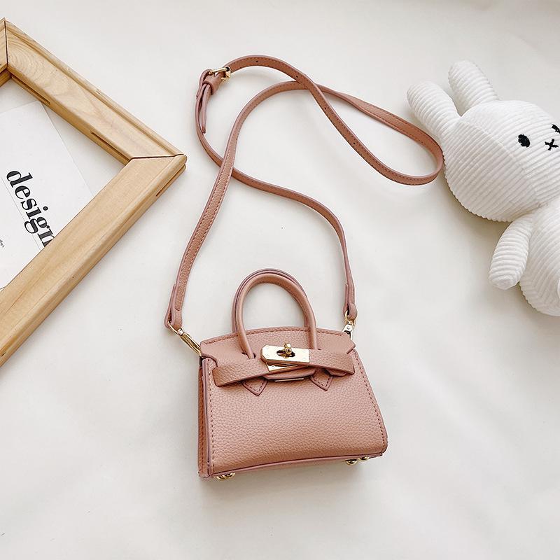 Korean Style Lychee Pattern Mini Crossbody Handbag for Girls