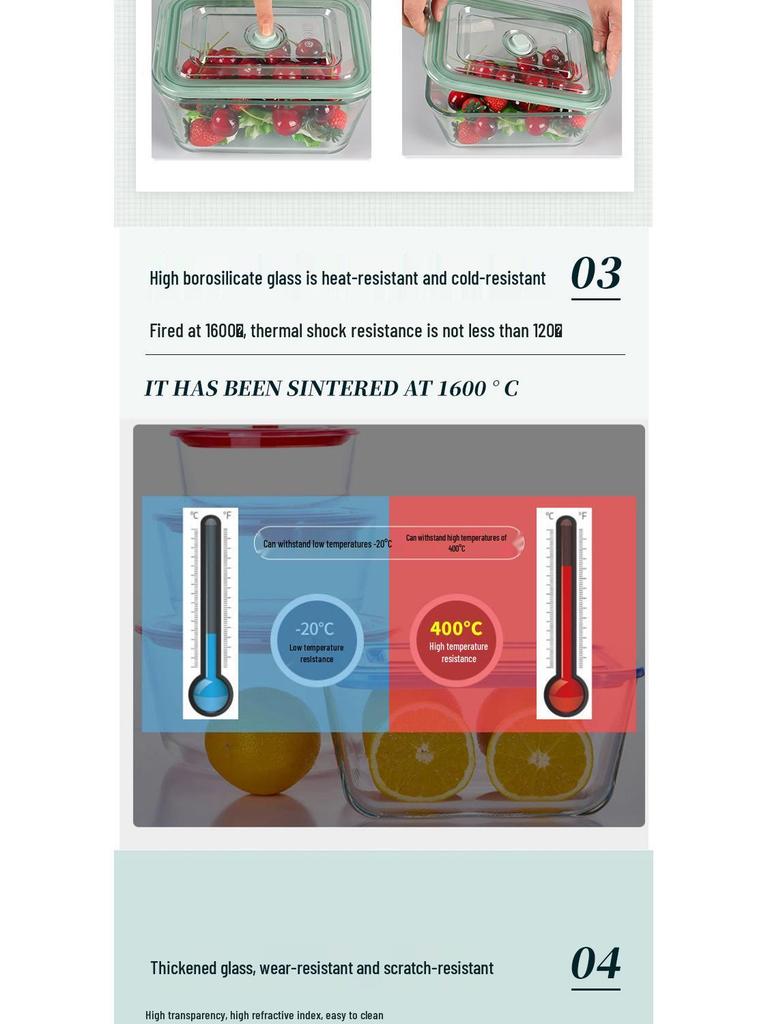 Contenitore Grande in Vetro per Conservazione di Frutta, Kimchi e Altro - Lusso Leggero, per Alimenti, Ermetico e Ideale per la Refrigerazione.