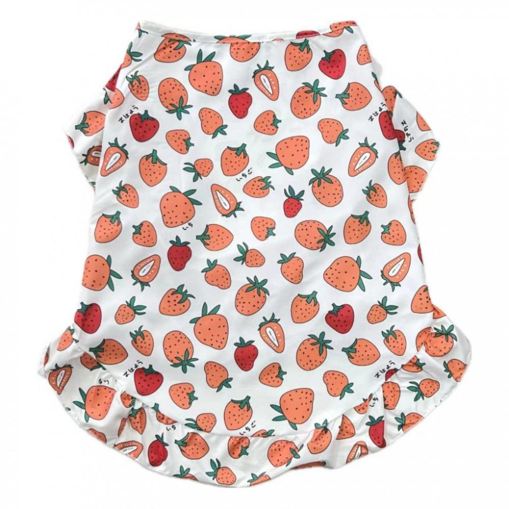 Breathable Dog Costumes Strawberry Print Puppy Cat Clothes Dog Cute Vest Top  For Dogs Puppy Cats