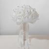 Elegant Pearls Ribbon Bridal Flower Bouquet with Rhinstones Studs for Bride and Bridesmaid Special Occasion Photo Props