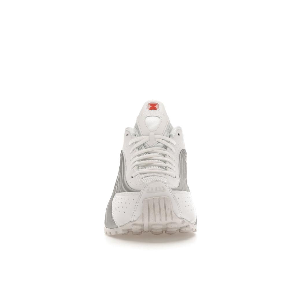 Nike  Shox R4 White Metallic Women Sneakers Metallic-Silver Max-Orange AR3565-101