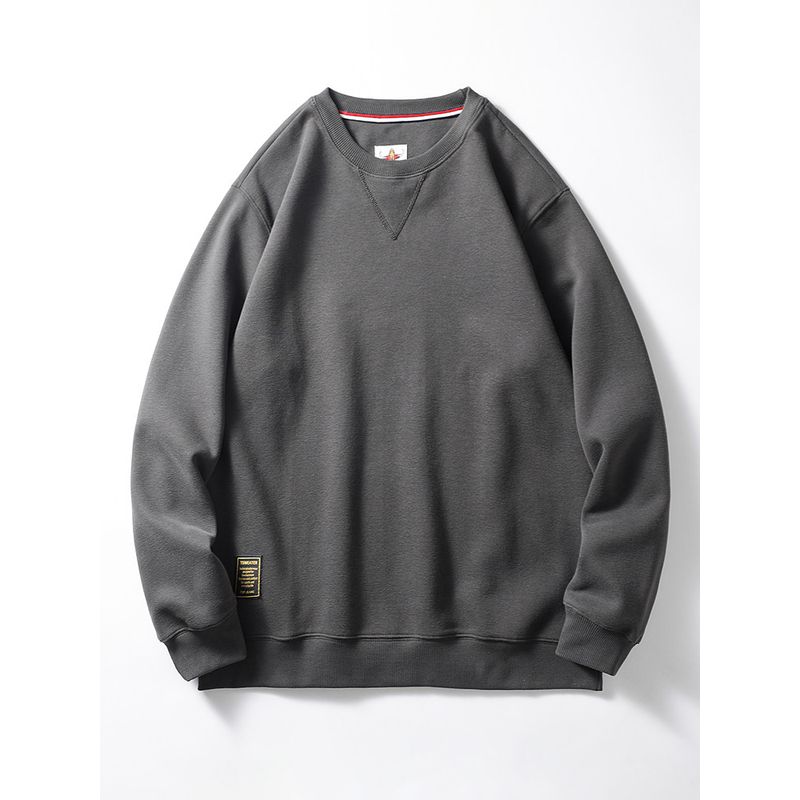 Trendy Spring and Autumn Retro Crew Neck Pullover Export Sweatshirt
