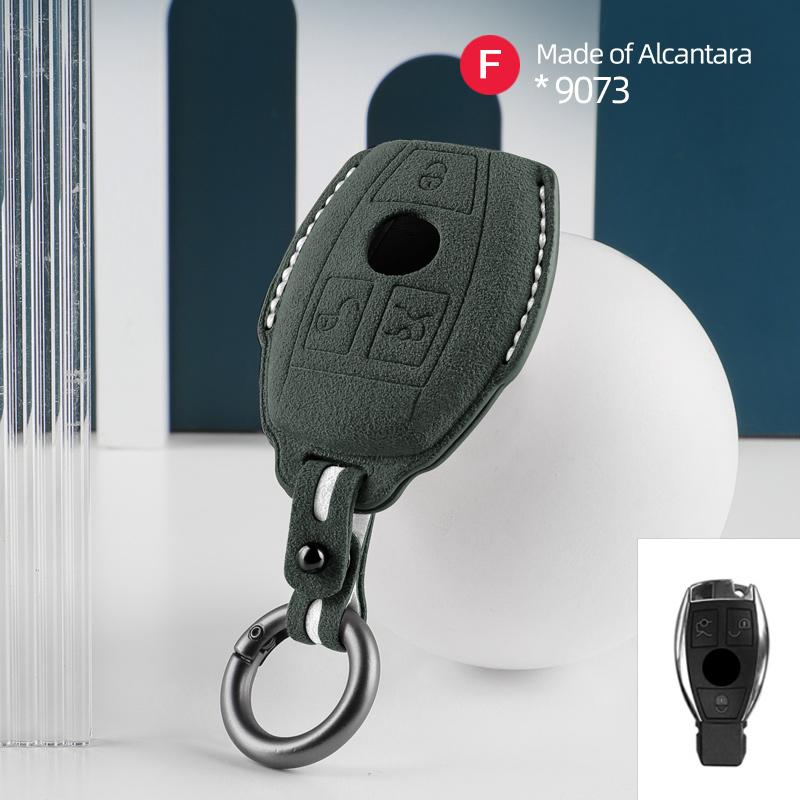 

For Mercedes Benz CLS CLA GL R SLK AMG A B C S Class Car key case Alcantara Suede Smart Remote Keychain Protector Accessories