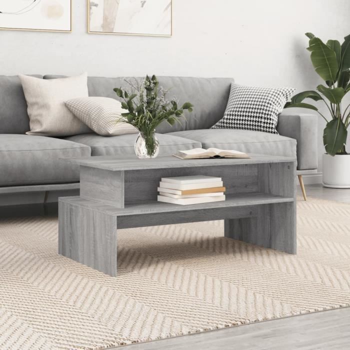 VidaXL Coffee Table Sonoma Grey 90x55x42.5 Cm Engineered Wood 834284