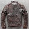 Bomikeronny Motorcycle Jackets 100 %Natural Calf Skin Men Leather Jacket Thick Moto Jacket Winter Sleeve 62 -68cm Biker Coat