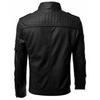 Giacca da Uomo Taglie Forti Autunno 2022 Color Block in Pelle con Collo Alto - Stile Trendy Europeo e Americano