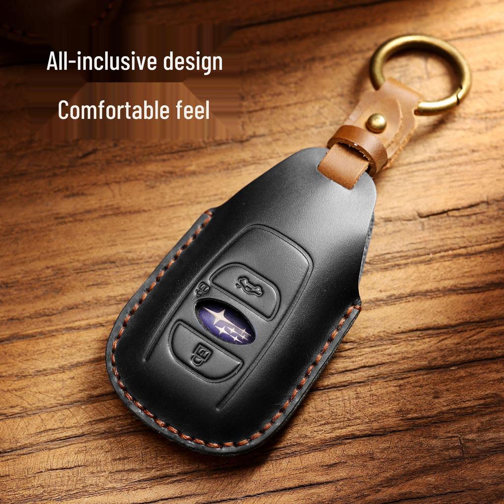 Genuine Leather Subaru Key Case for Forester, XV, Outback, Legacy, and BRZ