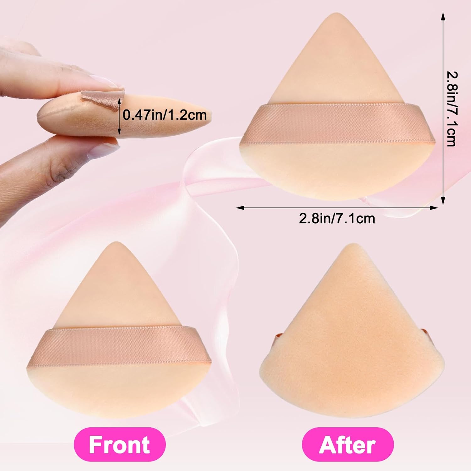 12Pcs Powder Puff,Triangle Powder Puff Setting Powder Puffs Face Makeup Puffs for Body Loose Powder Beauty Makeup Tool