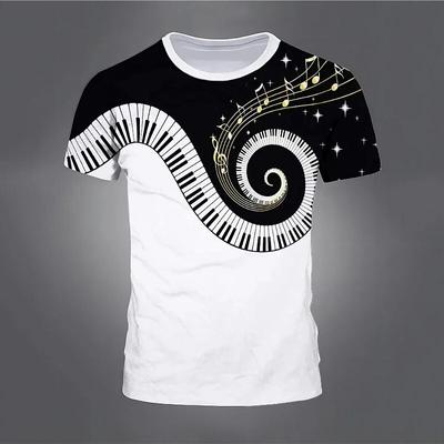 T-shirt estive con note musicali, pianoforte, stampa 3D, streetwear, uomo e donna, moda, oversize, a maniche corte, per bambini, magliette, top, abbigliamento