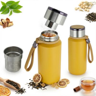 THERMAL TRAVEL MUG STEEL 650 Ml FOR COFFEE, TEA, WATER + STRAINER
