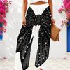 Women Plus Size Black Gold Green Swirl Printed Wide Leg Full Length Loose Pants