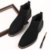 Fashion Fashion Men's Ankle Boot New Leather Men's Chelsea Boots Men Shoes Casual Black Sleeve Boots Outdoor High Top Wedding Shoes Male