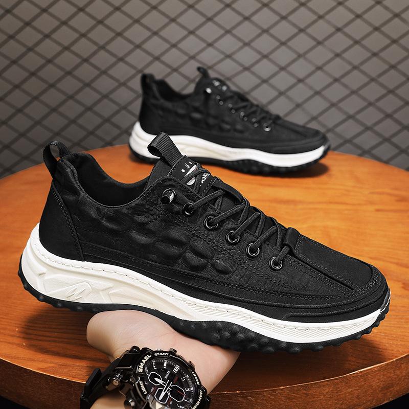 2025 New Crocodile Pattern Men's Shoes Trendy Simple Casual Shoes Versatile Men's Umbrella Cloth Comfortable Breathable Shoes