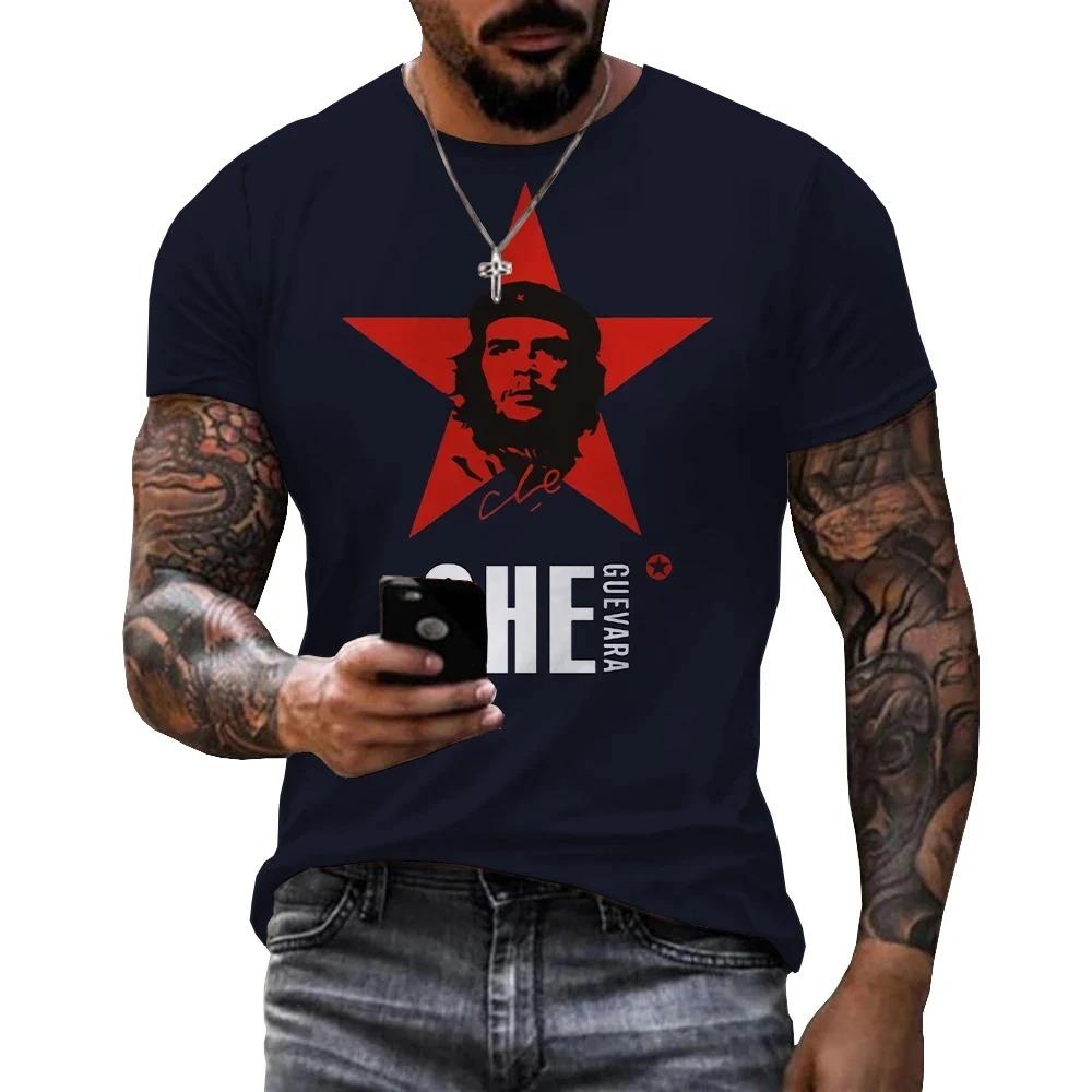 Che Guevara Revoluční Plakát Portrét Klasické Pánské Tričko Politická Ikona Vintage Ležérní Černé Unisex Dámské A Pánské Trička