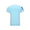 Li Ning Badminton Series Graffiti Print V-Neck Comfortable Breathable Casual Short Sleeve T-Shirt Unisex Tops Ice-Blue AAYV025-5