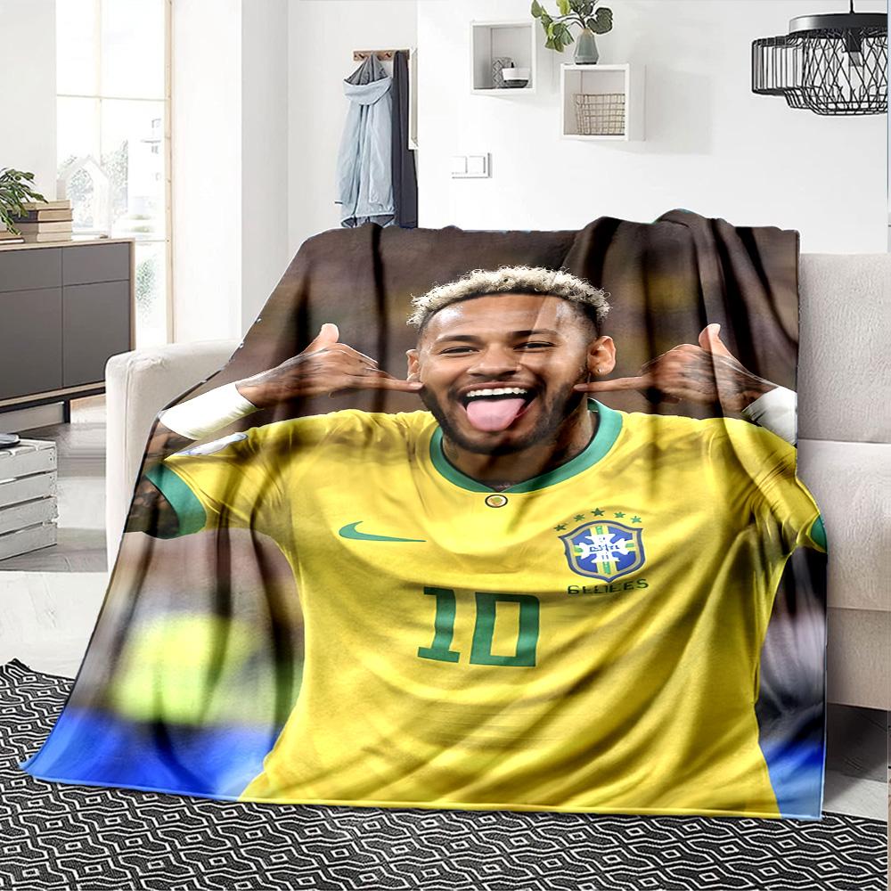 1pc Neymar10 Blanket, Gift, for Men and Women, Soft Blanket, Good for Sofa Bed Couch Travel, Lightweight Flannel Blanket