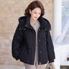 Women's Hooded White Duck Down Jacket - 2025 Winter, Short, Thickened, Warm for Middle-aged and Elderly.