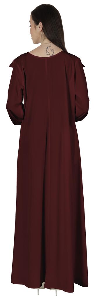 Bimba Abaya Islamic Prayer Dress With Hijab For Women's  Front Button Placket  Muslim