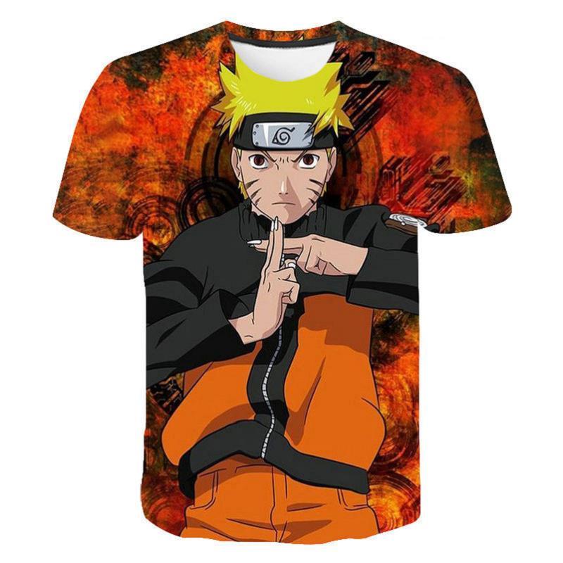 

Boy anime Sasuke T-shirt girl summer short sleeved casual wear children s top 140