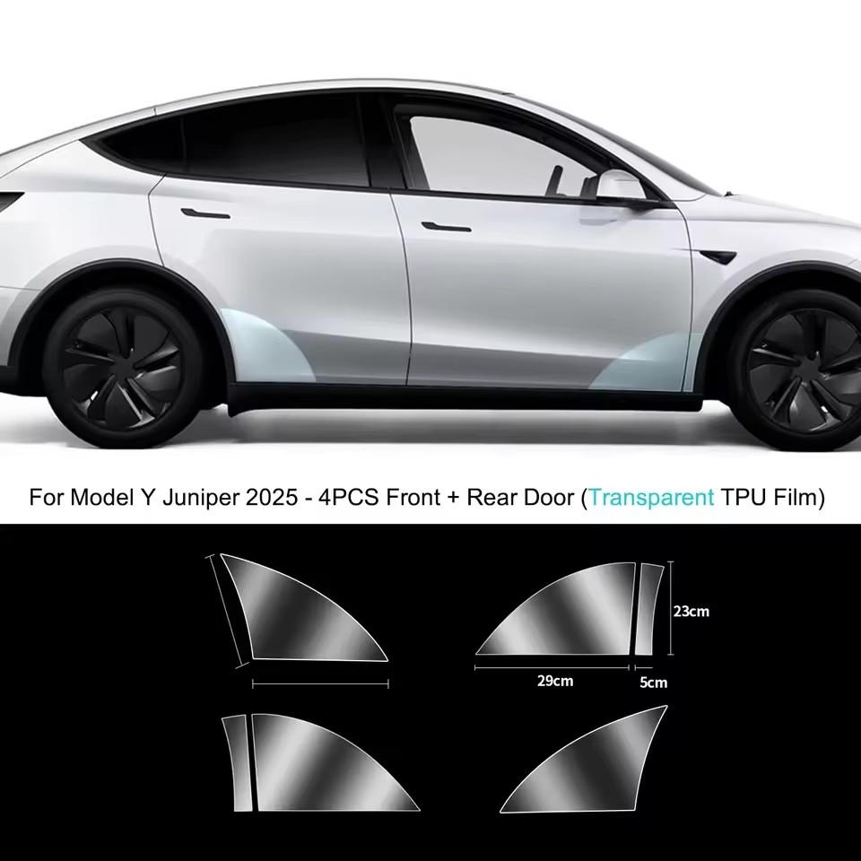 Fit Tesla Model Y Juniper 2025 Front Door Corner Anti-Scratch Film Rear Door Protective Films Invisible Car Clothing TPU Film
