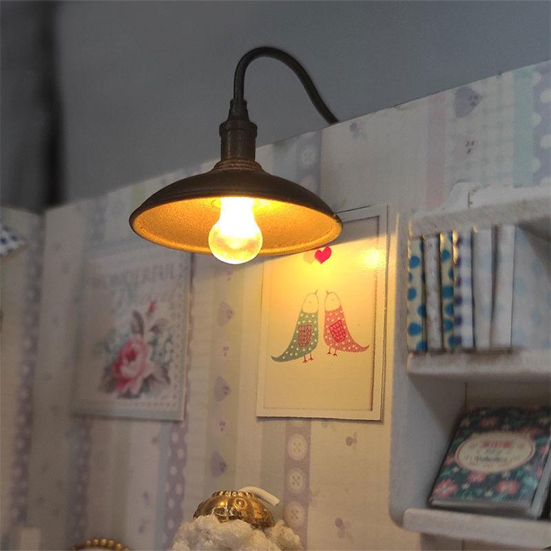 LED 3V Simulace nástěnné lampy pro pískoviště pro miniaturní a mikro fotografii, vnitřní/venkovní osvětlení, model krajiny.