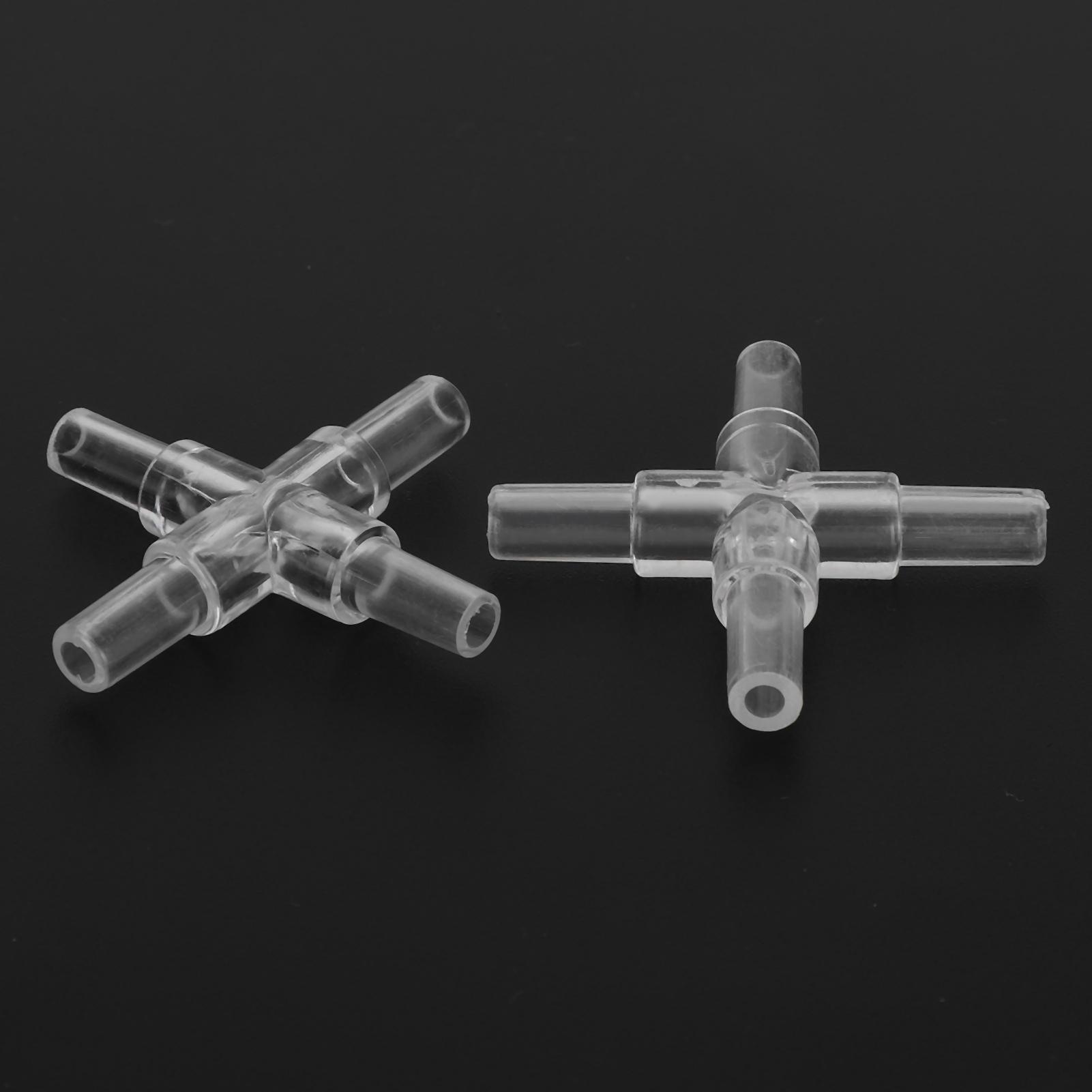 30pcs 4MM Aquarium Fish      Tubing Splitter L Shape 3 Way 4 Way Adapter Connector