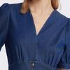 GOELIA Women's Cool-touch Denim V-neck Midi Dress