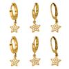 18K Gold-Plated Star Pendant Zircon Earrings for Women - European & American Style